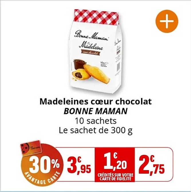 Madeleines cœur chocolat BONNE MAMAN