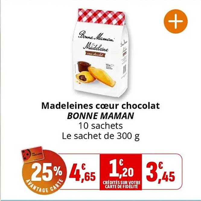 Madeleines cœur chocolat BONNE MAMAN