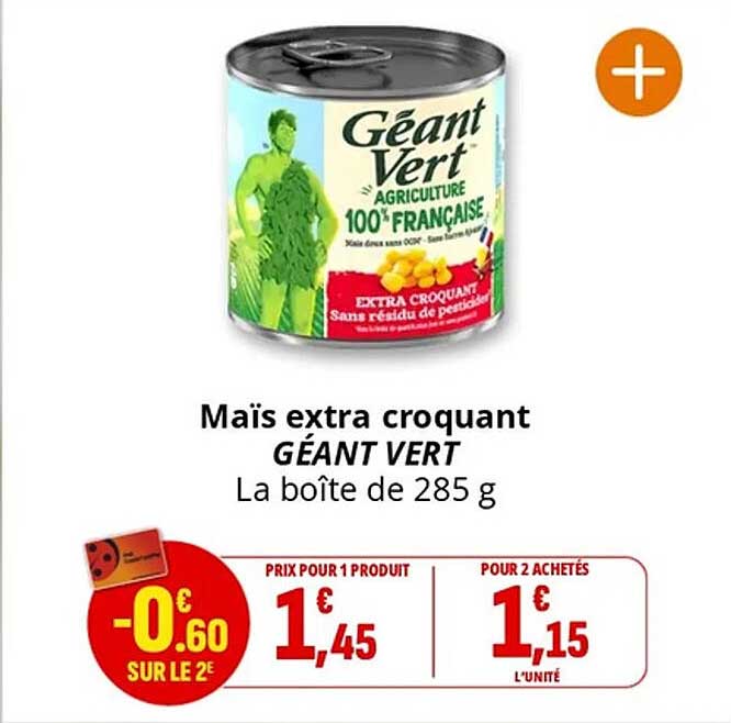 Maïs extra croquant GÉANT VERT