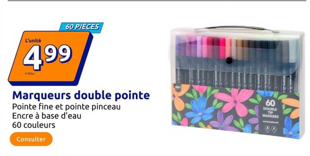 Marqueurs double pointe