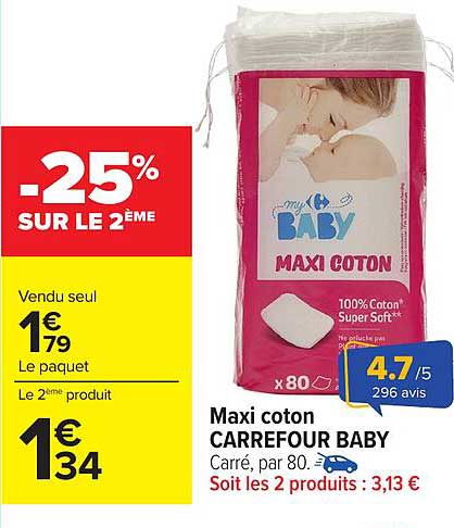 Maxi coton CARREFOUR BABY