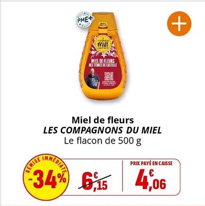 Miel de fleurs LES COMPAGNONS DU MIEL Le flacon de 500 g