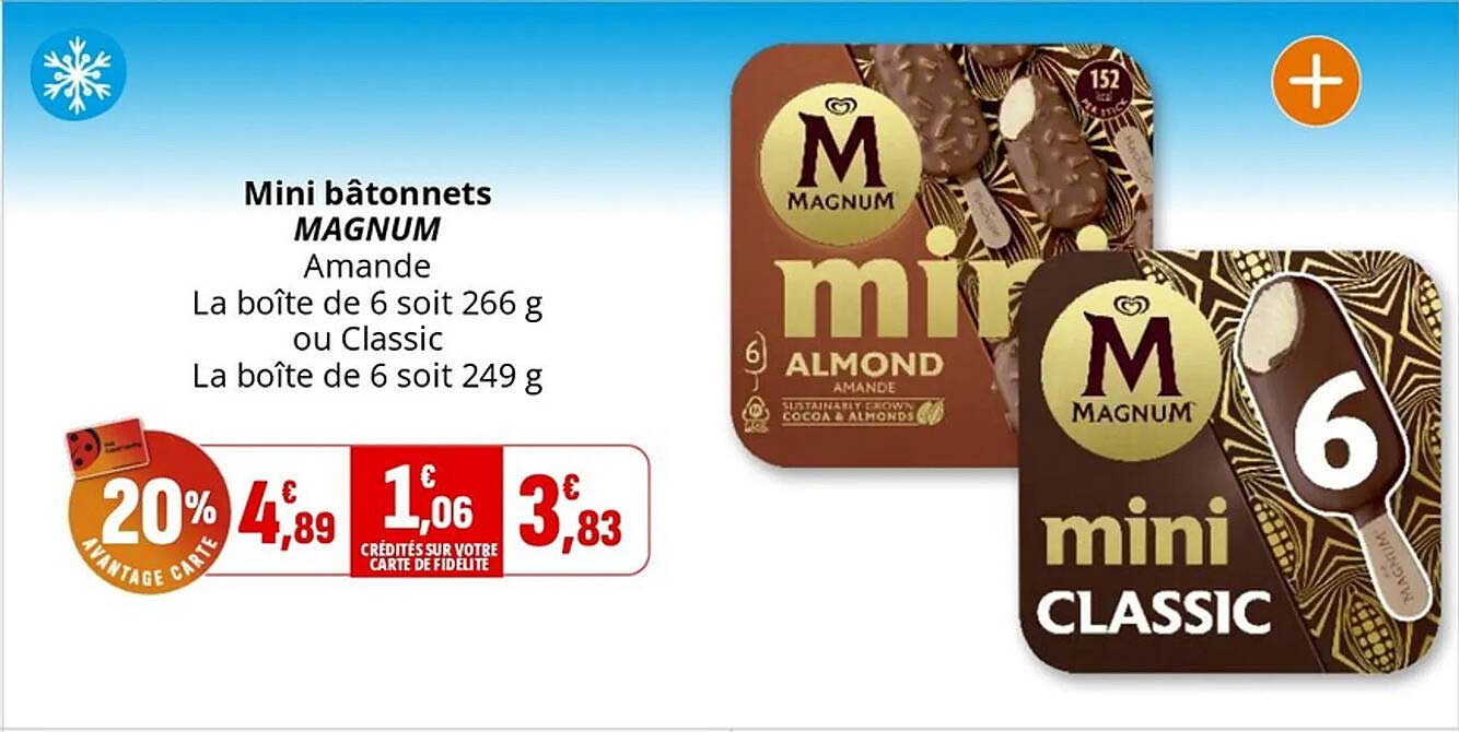 Mini bâtonnets MAGNUM Amande