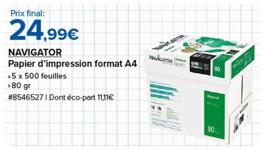 NAVIGATOR Papier d’impression format A4