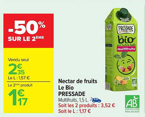 Nectar de fruits Le Bio PRESSADE