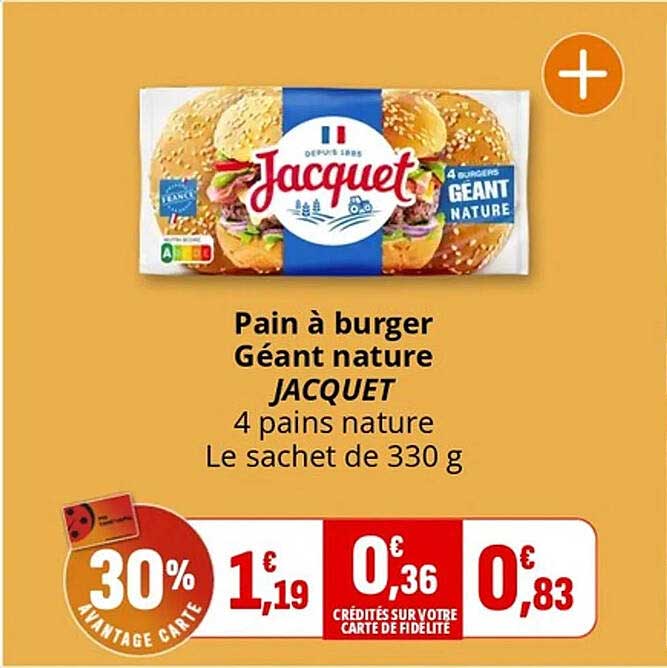 Pain à burger Géant nature JACQUET