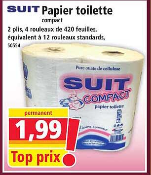 Papier toilette compact