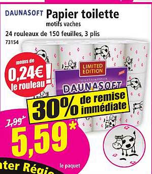 Papier toilette motifs vaches