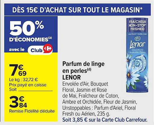 Parfum de linge en perles Lenor