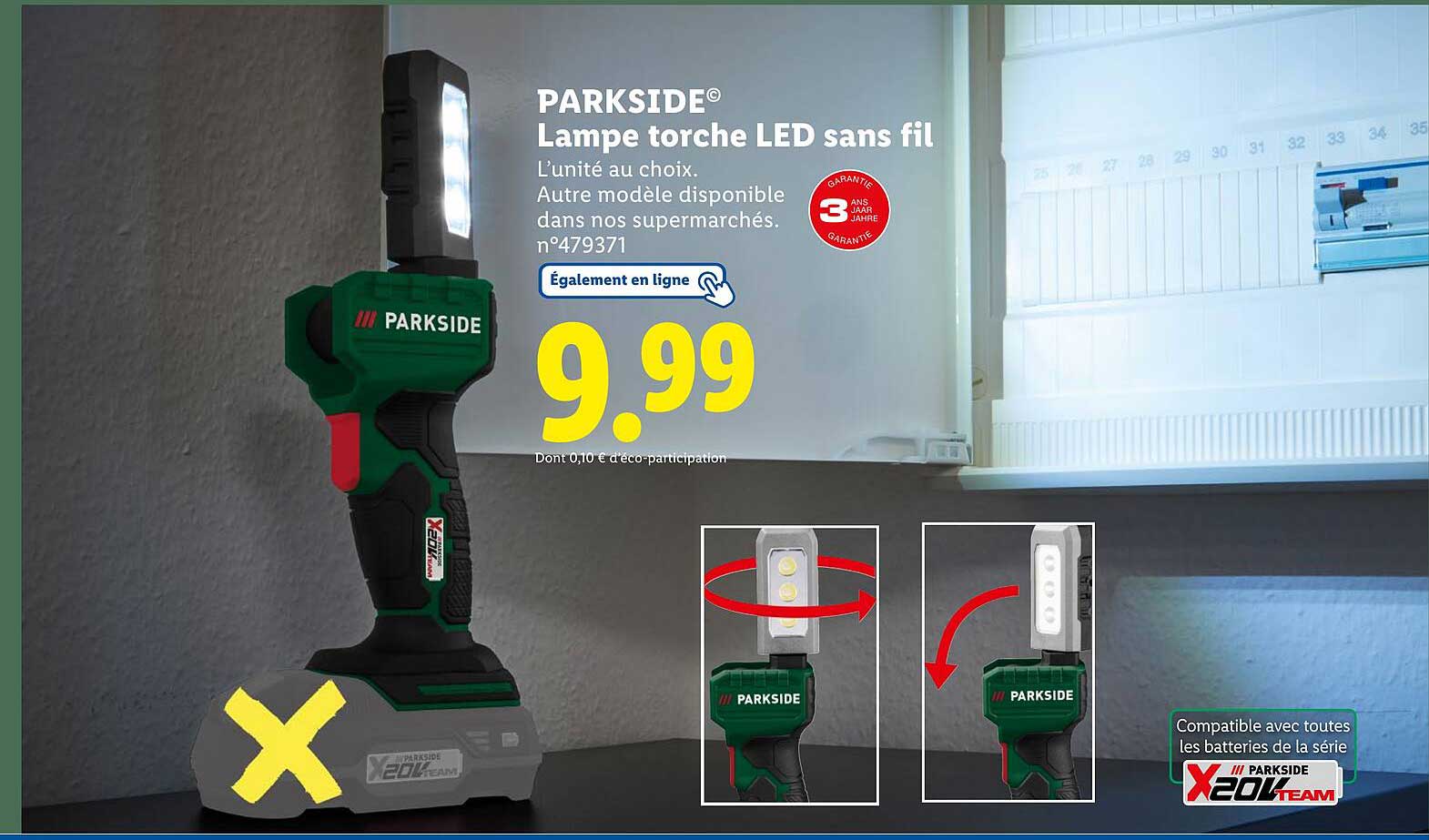 PARKSIDE® Lampe torche LED sans fil