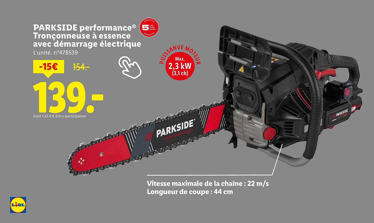PARKSIDE performance® Tronçonneuse à essence avec démarrage électrique