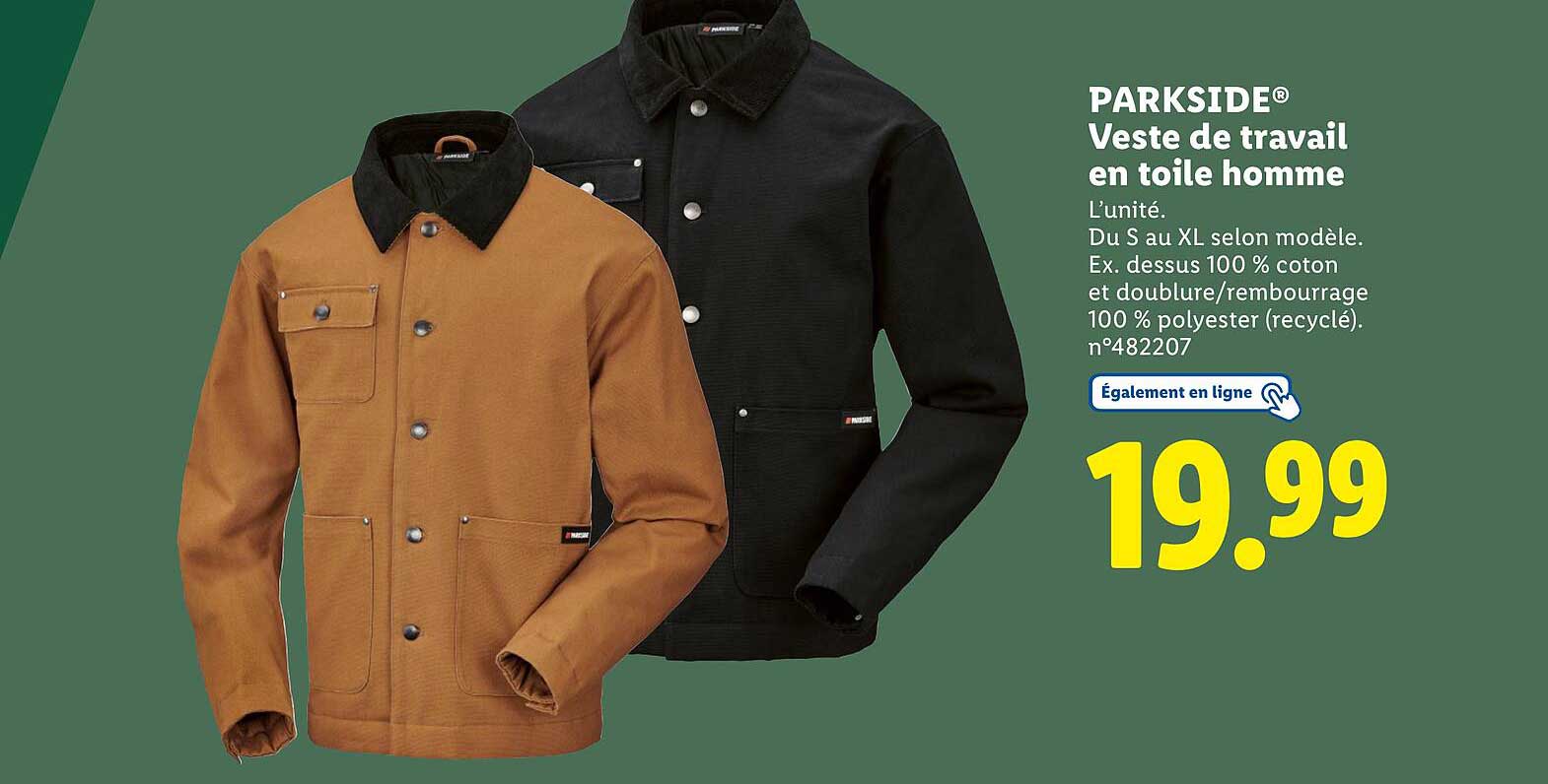 PARKSIDE® Veste de travail en toile homme