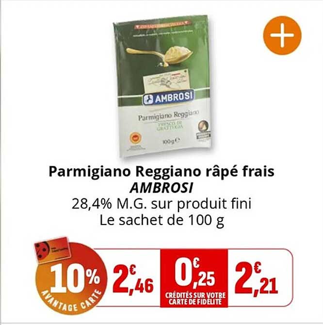 Parmigiano Reggiano râpé frais AMBROSIA