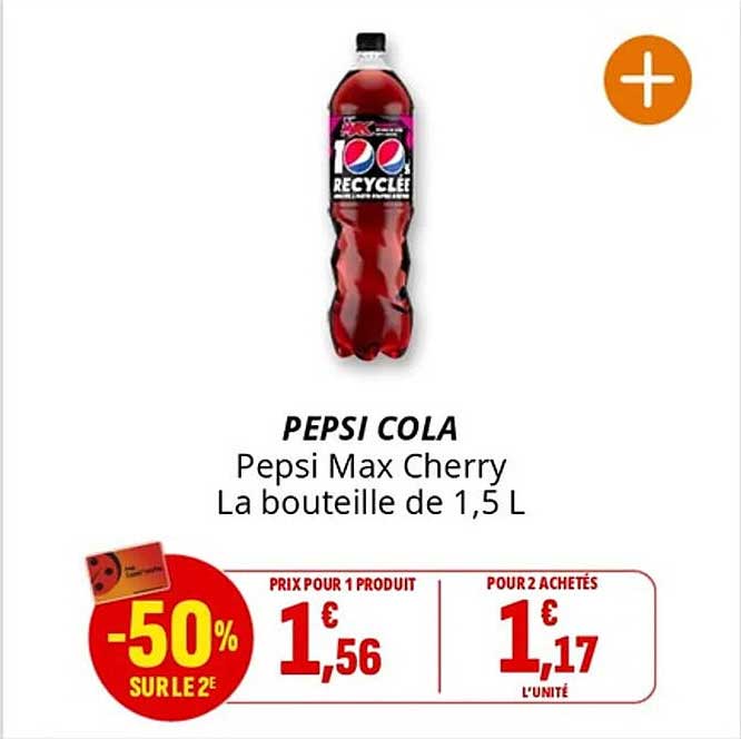 PEPSI COLA - Pepsi Max Cherry La bouteille de 1,5 L