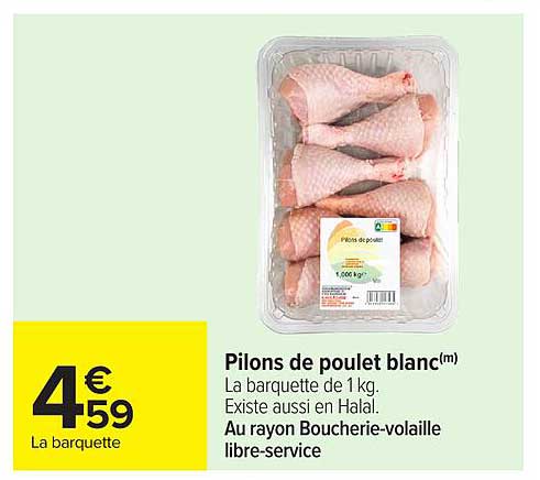 Pilons de poulet blanc(m)