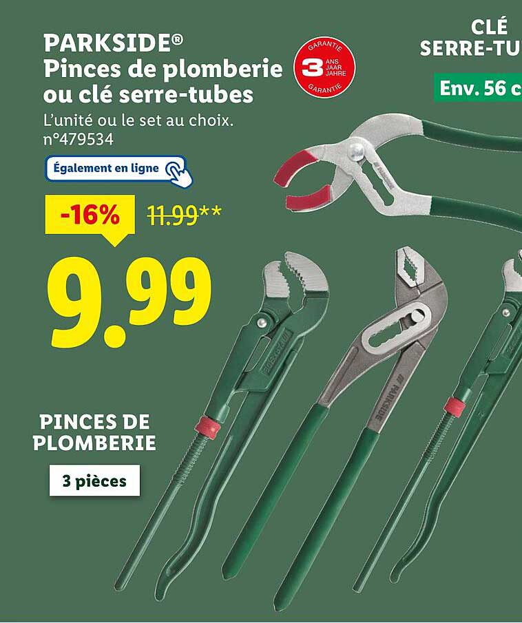 Pincettes de plomberie ou clé serre-tubes
