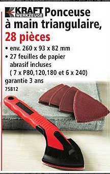 Ponceuse à main triangulaire, 28 pièces