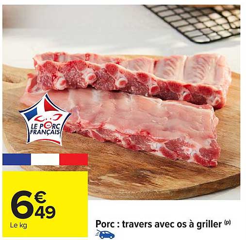 Porc : travers avec os à griller