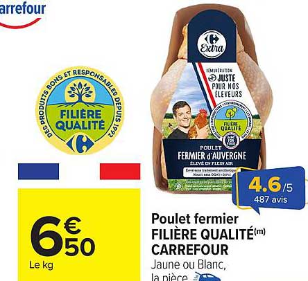 Poulet fermier FILIÈRE QUALITÉ(m) CARREFOUR