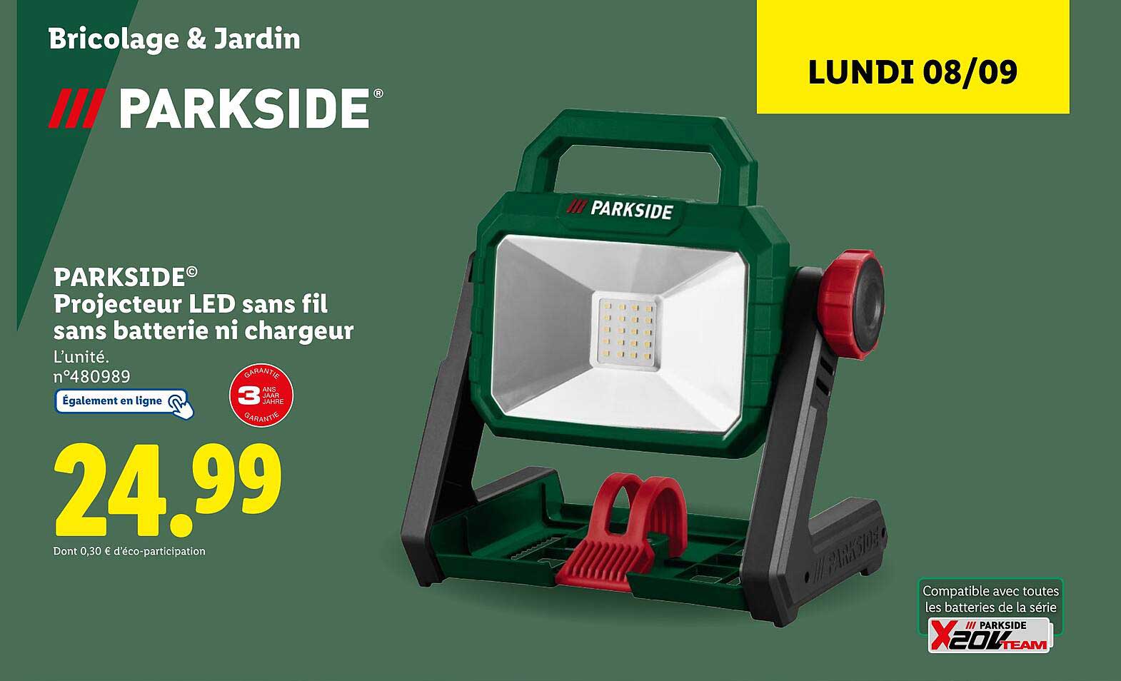 PROJECTEUR LED SANS FIL PARKSIDE