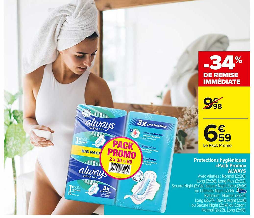 Protections hygiéniques «Pack Promo» ALWAYS