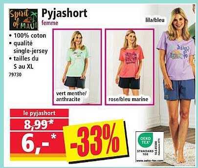 Pyjashort femme