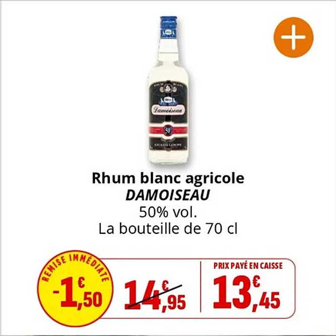 Rhum blanc agricole DAMOISEAU