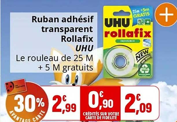 Ruban adhésif transparent Rollafix UHU