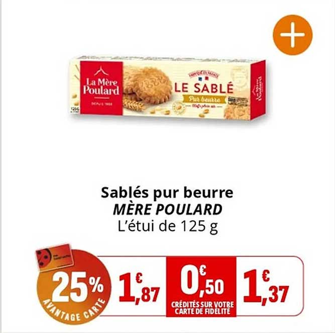 Sablés pur beurre MÈRE POULARD L'étui de 125 g
