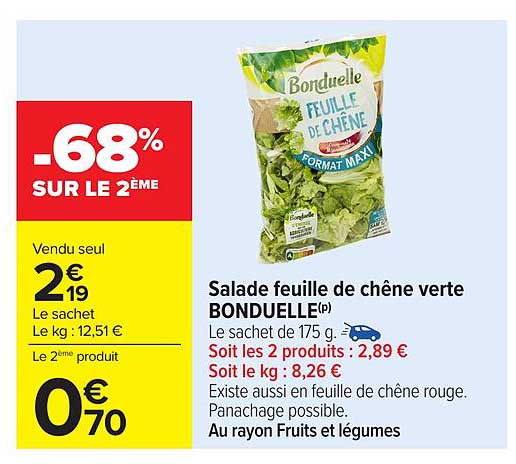 Salade feuille de chêne verte BONDUELLE