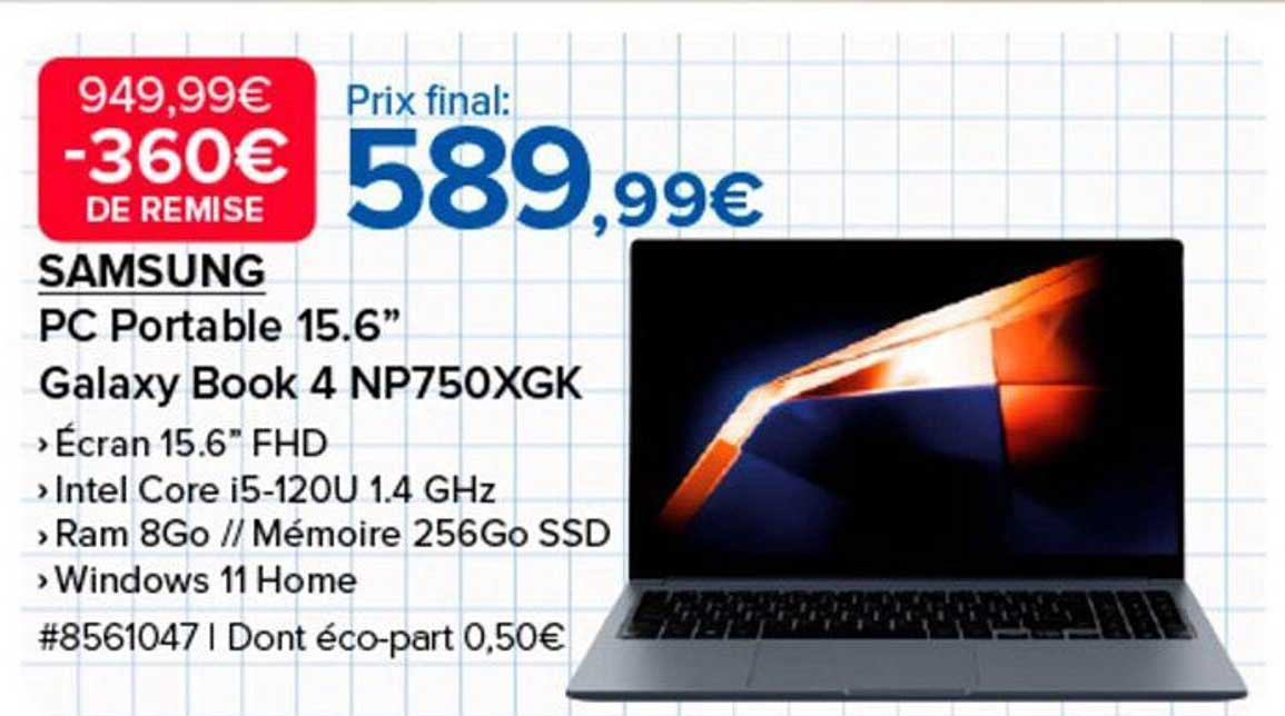 SAMSUNG PC Portable 15.6” Galaxy Book 4 NP750XGK