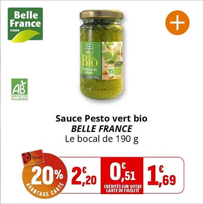 Sauce Pesto vert bio BELLE FRANCE