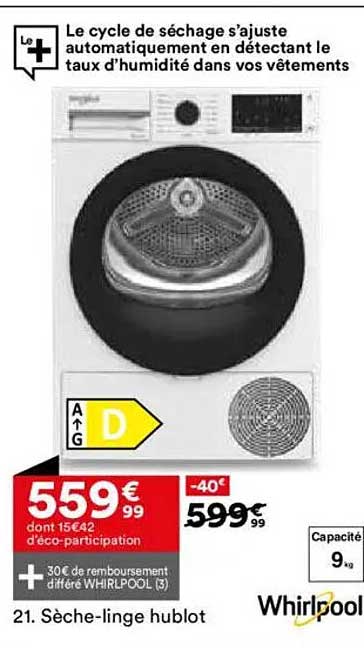 Sèche-linge hublot Whirlpool