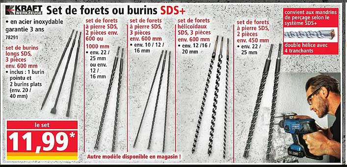 Set de forets ou burins SDS+