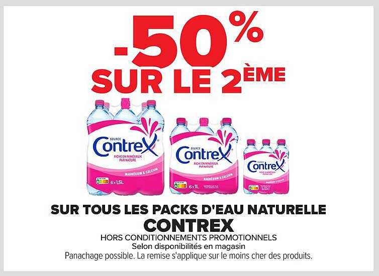SUR TOUS LES PACKS D'EAU NATURELLE CONTREX