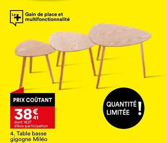 Table basse gigogne Miléo