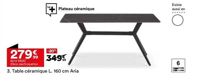 Table céramique L. 160 cm Aria