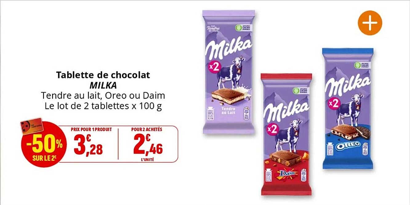 Tablette de chocolat MILKA