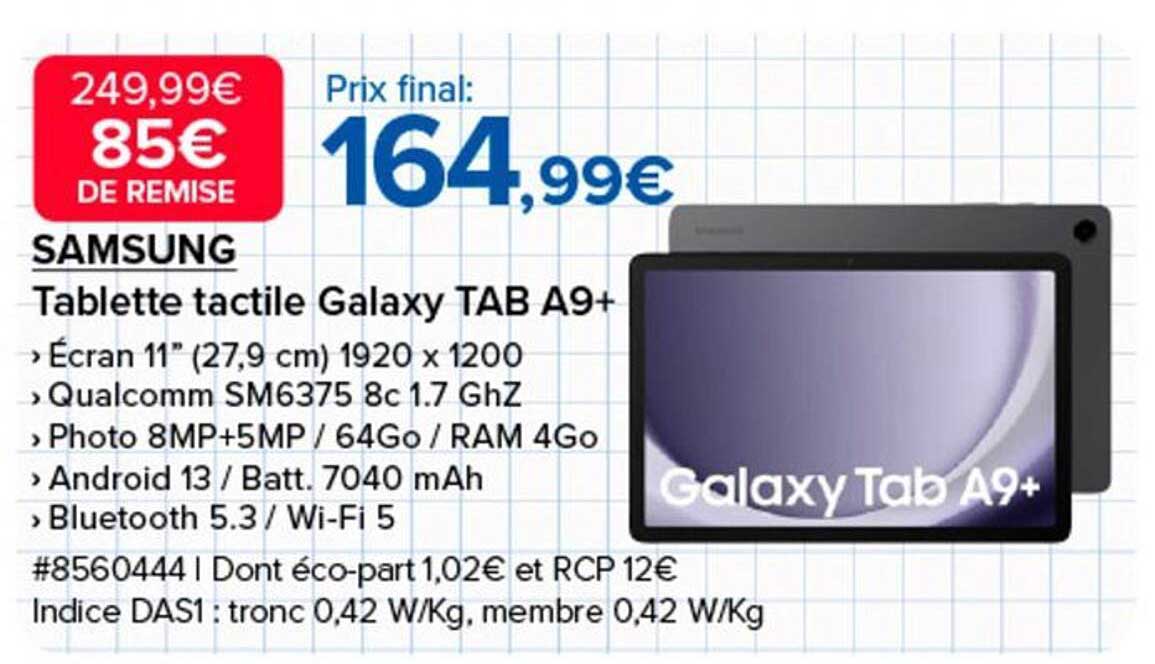 Tablette tactile Galaxy TAB A9+