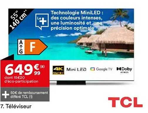 Téléviseur 55" 140 cm avec technologie MiniLED