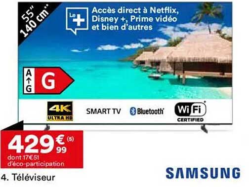 Téléviseur Samsung 55" (140 cm) 4K Ultra HD