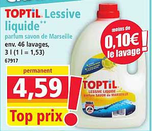 TOPTIL Lessive liquide parfum savon de Marseille