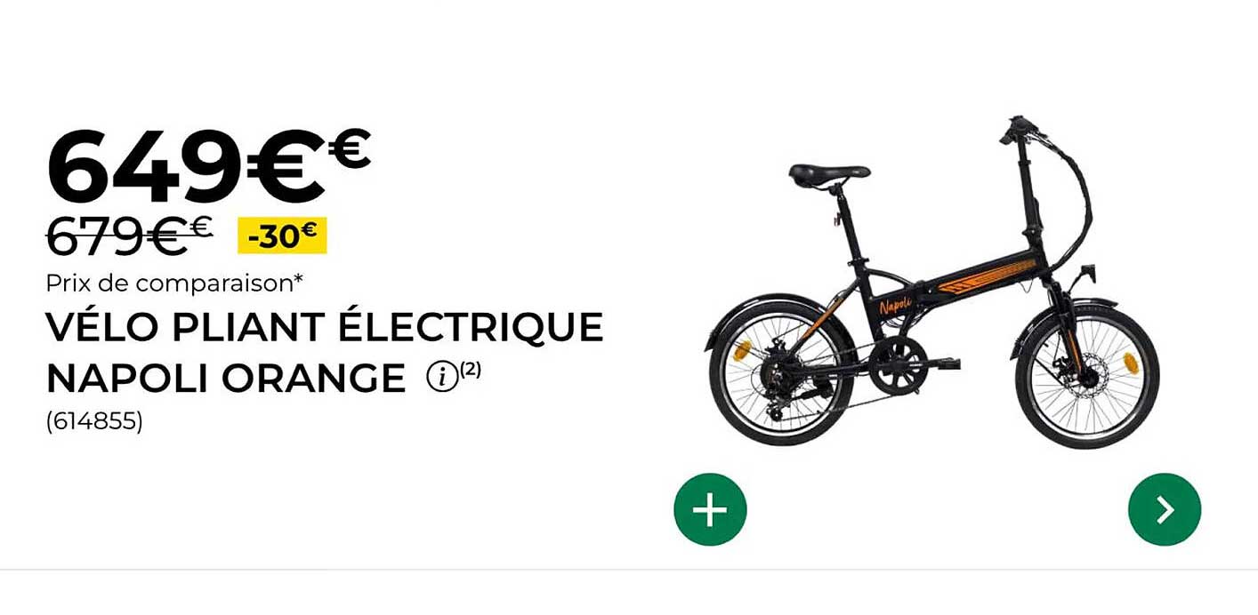 VÉLO PLIANT ÉLECTRIQUE NAPOLI ORANGE
