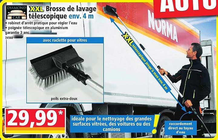 XXL Brosse de lavage télescopique env. 4 m
