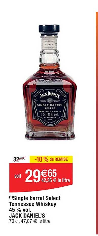 Jack Daniel's Single barrel Select Tennessee Whiskey 45 % vol.