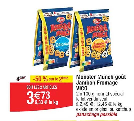 Monster Munch goût Jambon Fromage VICO