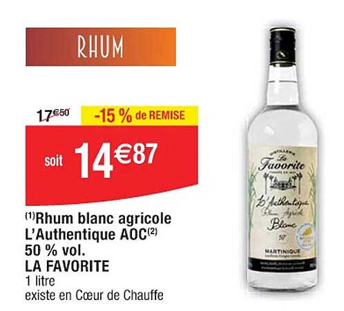 RHUM L'Authentique AOC LA FAVORITE
