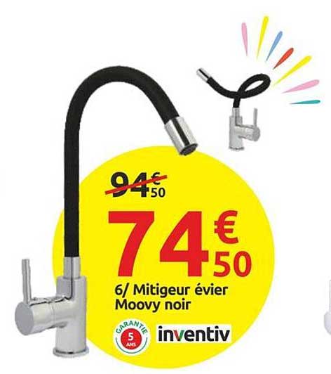 6/ Mitigeur évier Moovy noir