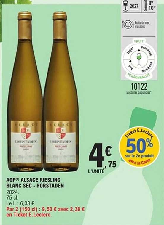 AOP Alsace Riesling Blanc Sec - Horstaden