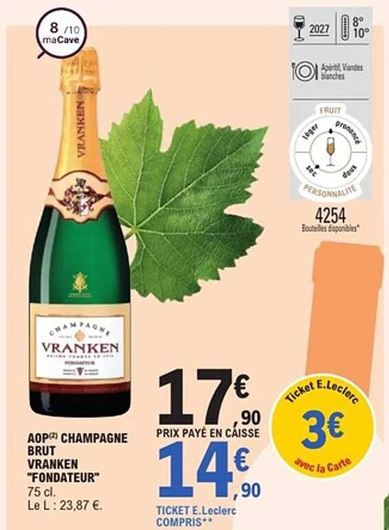 AOP(*) CHAMPAGNE BRUT VRANKEN "FONDATEUR"